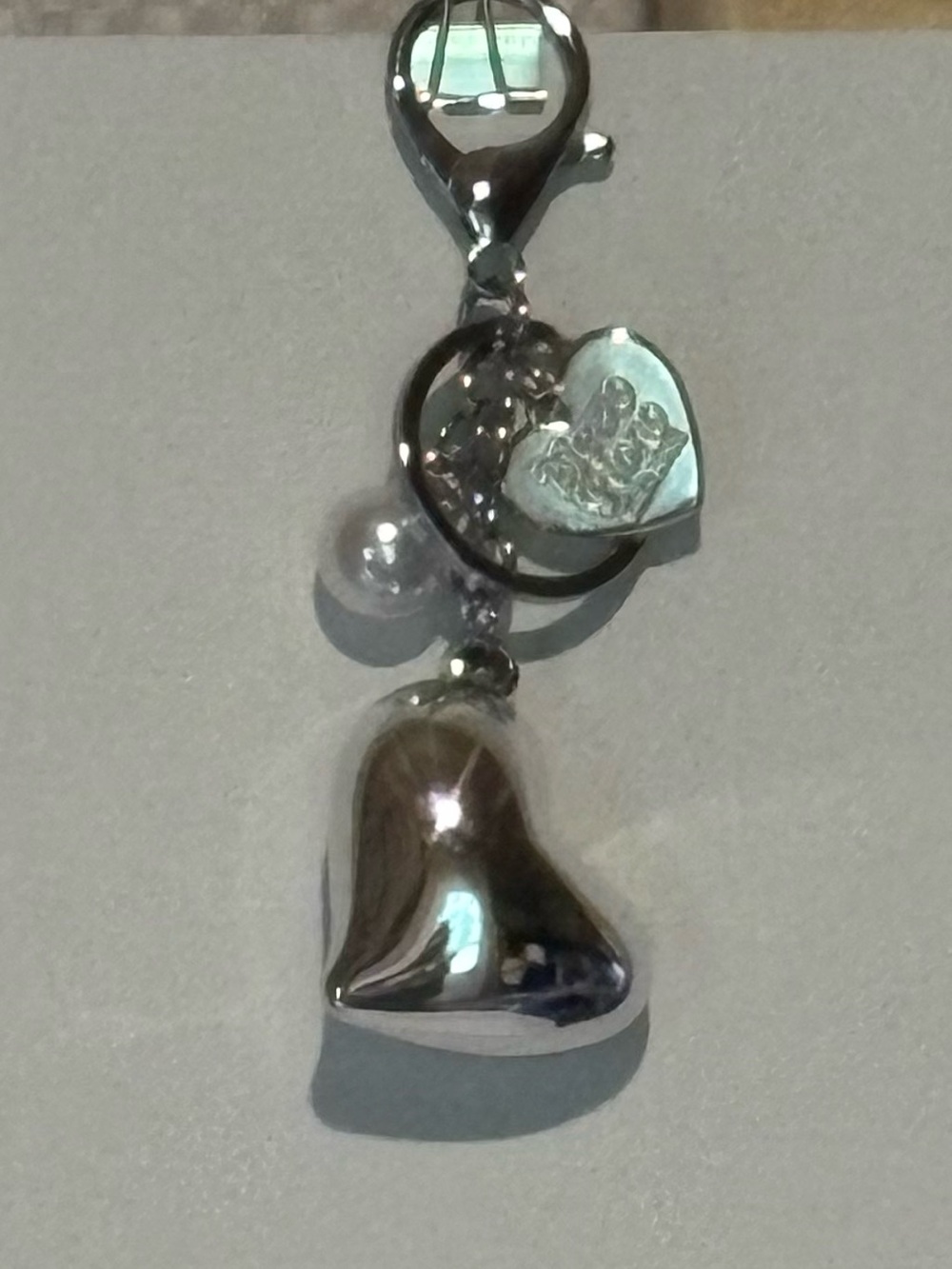 Mezzo Piano Silver Heart Charm Bag Charm - Vintage